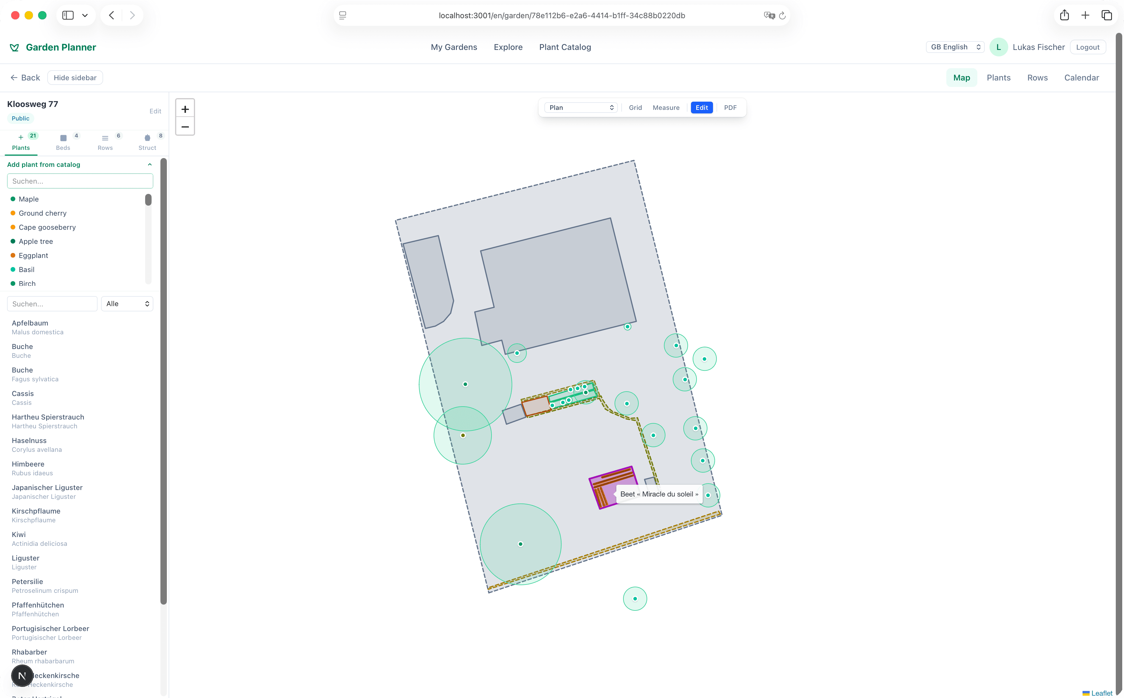 Garden layout screenshot